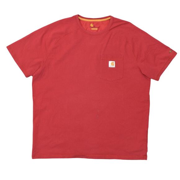 Carhartt Men's Red Cotton Blend T-Shirt Size XL Short Sleeve Relaxed Stained - Picture 1 of 8